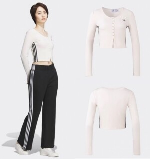 아디다스 우먼스 새미 크롭 가디건 IS5379