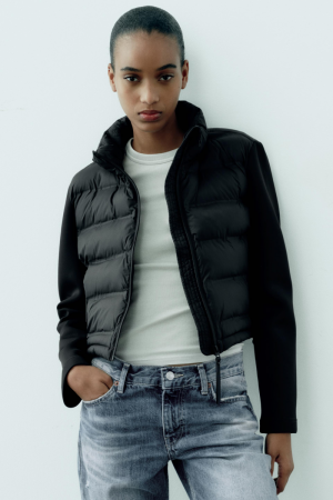 자라 여성 콤비 패딩 숏 점퍼 4391809