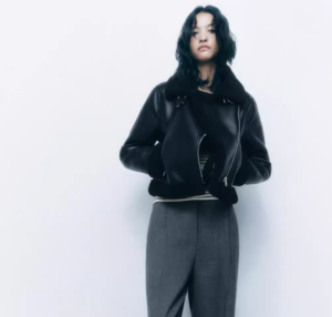 자라 우먼스 퍼일체 양면라이크 인조가죽 바이커 자켓 8741267