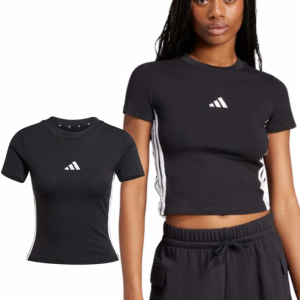 아디다스 여성 에센셜 슬림 크롭 반팔 티셔츠 JC8325 JE1239