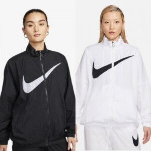 나이키 NIKE 우먼스 스우시 에센셜 우븐 재킷 DX5865-010 100