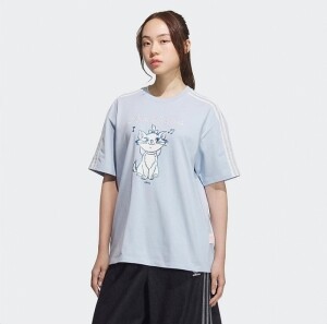 아디다스 오리지널 디즈니 마리캣 라운드 반팔 티셔츠 KC3098