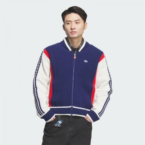 오픈마켓 우리들쇼핑,아디다스 오리지널 니트 가디건 집업 자켓 블루 화이트 JN0717