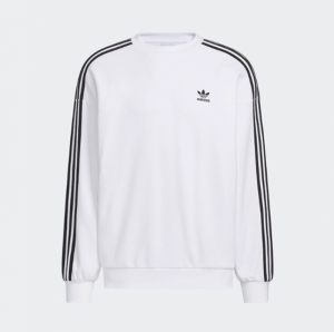 아디다스 삼선 오버핏 크루 스웻셔츠 맨투맨 티셔츠 화이트 KD1834