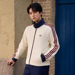 아디다스 오리지널 와플 니트 트랙탑 집업 져지 자켓 베이지 KY5769