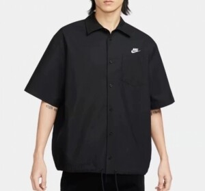 나이키 클럽 옥스퍼드 버튼업 캐주얼 맨즈 탑 셔츠 블랙 FN3903-010