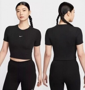나이키 스포츠웨어 요가 런닝화 우먼스 반팔 크롭 티 II1865-010