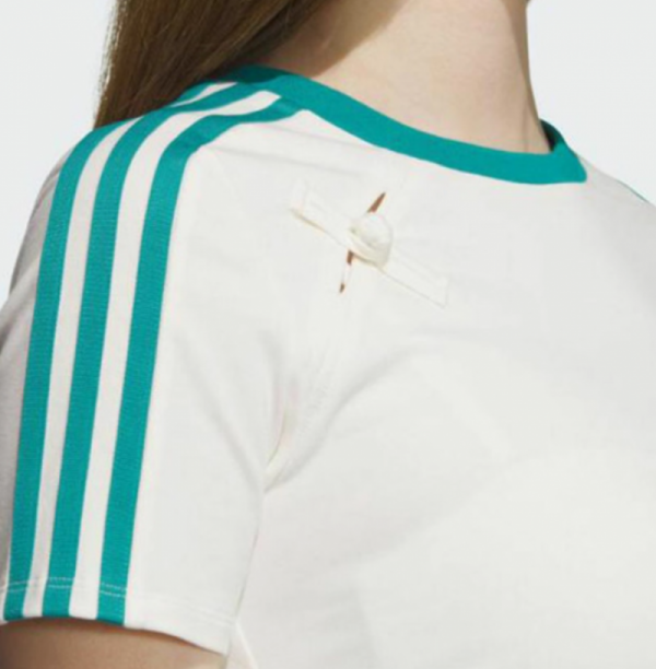 오픈마켓 우리들쇼핑,아디다스 오리지널 우먼스 삼선 크롭 셔링 반팔 티셔츠 KC5852