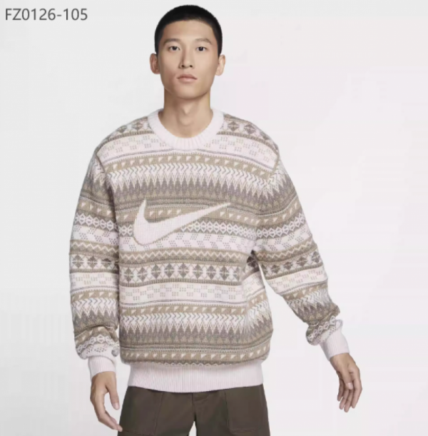 오픈마켓 우리들쇼핑,나이키 페어 아일 크루 스우시 니트 스웨터 오어 우드 브라운 FZ0126-105