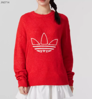 아디다스 오리지널 니트 스웨터 풀오버 우먼스 맨투맨 레드 JN0714