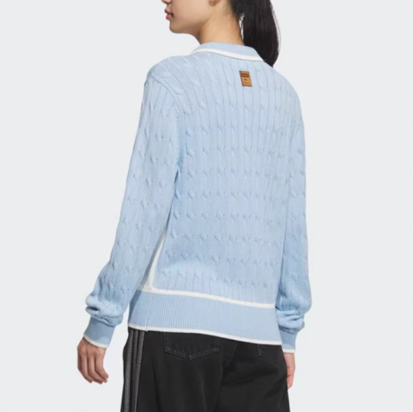 오픈마켓 우리들쇼핑,아디다스 꽈배기 카라 우먼스 니트 가디건 스카이 블루 JM8018