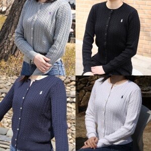 폴로 랄프로렌 걸즈 꽈베기 니트 가디건 걸즈 화이트네이비 블랙 그레이