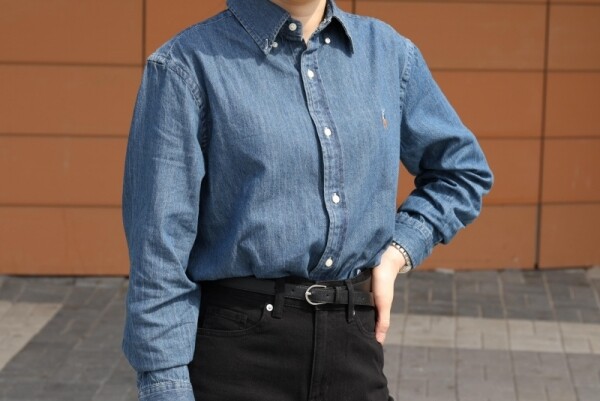 오픈마켓 우리들쇼핑,폴로 랄프로렌 청남방 여성 남성 커플용 샴브레이 데님 셔츠 블루 청셔츠