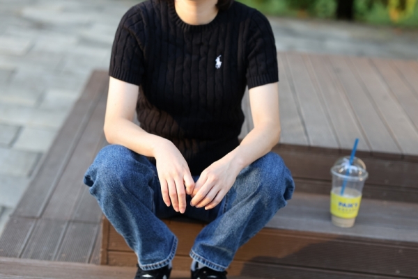 오픈마켓 우리들쇼핑,폴로 랄프로렌 여성반팔 피마코튼 케이블 라운드넥 꽈배기 니트 반팔