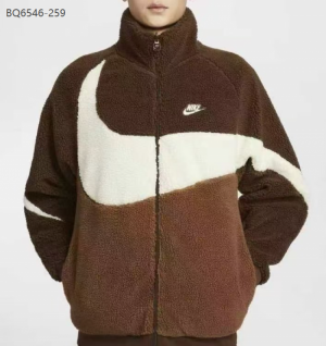 나이키 빅 스우시 양면 리버시블 뽀글이 후리스 커플화 풀집 자켓 브라운 BQ6546-259