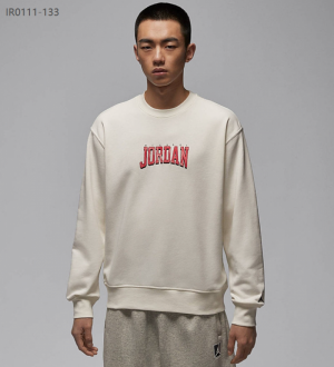 나이키 에어조던 플리스 프린트 캐주얼화 맨투맨 티셔츠 화이트 IR0111-133