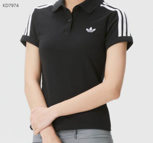 아디다스 폴로 카라 우먼스 스포츠화 반팔 티셔츠 블랙 KD7974