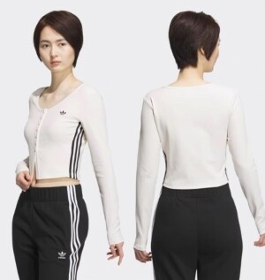 아디다스 ADIDAS 크롭 가디건 새미 크롭 슬릿 가디건 IS5379
