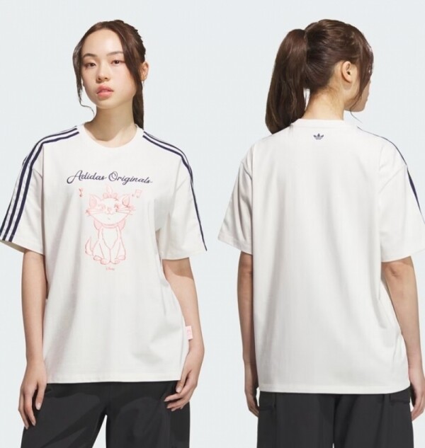 오픈마켓 우리들쇼핑,아디다스 ADIDAS 우먼스 디즈니 마리캣 루즈핏 반팔 티셔츠 KC3098 KC3099