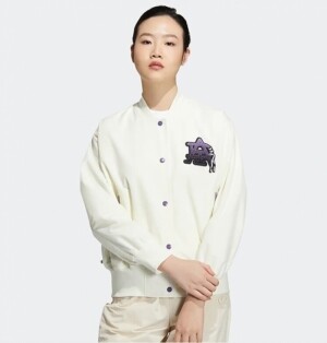 아디다스 모던 컬리지 봄버 여성 재킷 화이트 HS1918